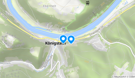 Kartenausschnitt Königstein(Sächs Schw)